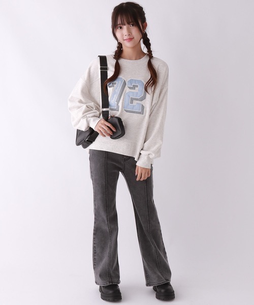 【裏起毛】デニムキモウセミフレアパンツ（デニムパンツ）｜repipi armario（レピピ アルマリオ）