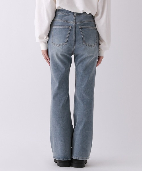 【裏起毛】デニムキモウセミフレアパンツ（デニムパンツ）｜repipi armario（レピピ アルマリオ）