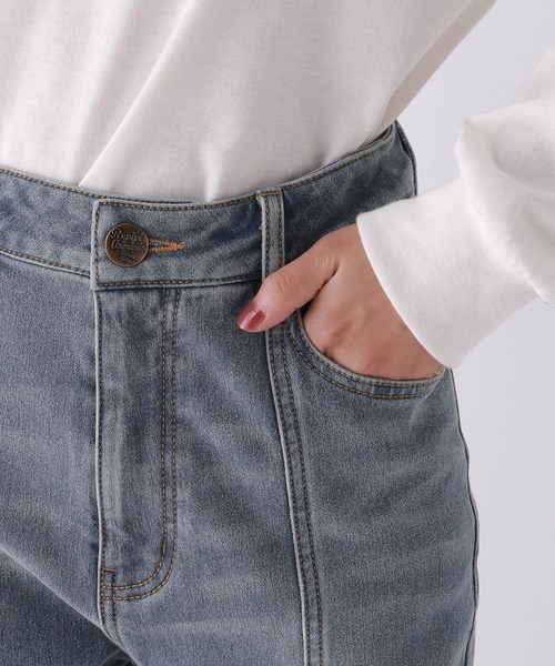 【裏起毛】デニムキモウセミフレアパンツ（デニムパンツ）｜repipi armario（レピピ アルマリオ）