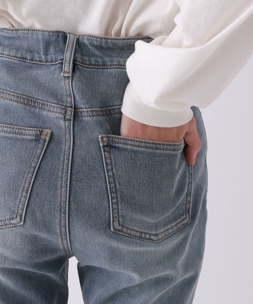 【裏起毛】デニムキモウセミフレアパンツ（デニムパンツ）｜repipi armario（レピピ アルマリオ）
