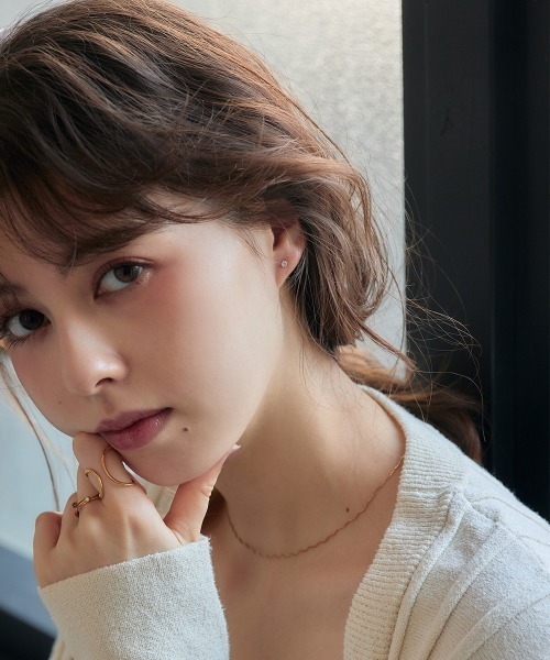 Jolie Toujours(ジョリトゥジュール)の「【汗や水に強い】〈ステンレス〉CZ1粒スタッドピアス(ピアス(両耳用)・レディース・シルバー/ゴールド・FREE)」の8枚目の写真