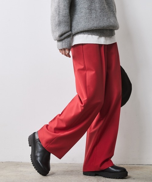 CHIC STYLE（シックスタイル）の「カラーストレートパンツ ＜大きいサイズ有＞シックスタイル　（スラックス・レディース・チャコールグレー/ブルー/レッド・3L/LL/L/M/5L/4L）」の21枚目の写真