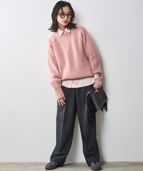 CHIC STYLE（シックスタイル）の「カラーストレートパンツ ＜大きいサイズ有＞シックスタイル　（スラックス・レディース・チャコールグレー/ブルー/レッド・3L/LL/L/M/5L/4L）」の16枚目の写真