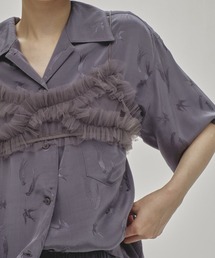 【新品】 TODAYFUL Swallow Satin Shirts S/BLU Todayful Swallow Satin Shirt Sky Blue Blouse