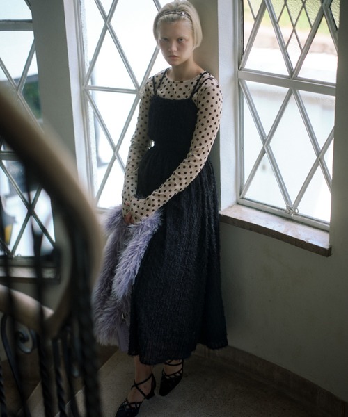 FURFUR（ファーファー）の「シアープルオーバー（Tシャツ/カットソー・レディース・アイボリー/ブラック/サックスブルー/ベージュ/ドット・FREE）」の12枚目の写真