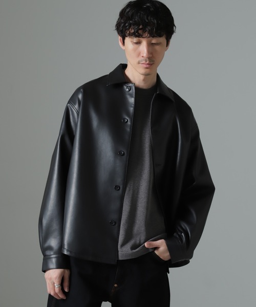 NANO universe（ナノユニバース）の「フェイクレザーCPOジャケット
