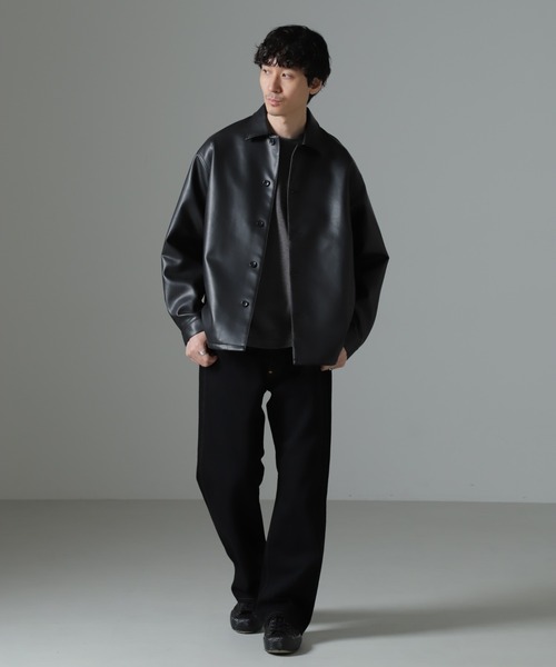 NANO universe（ナノユニバース）の「フェイクレザーCPOジャケット