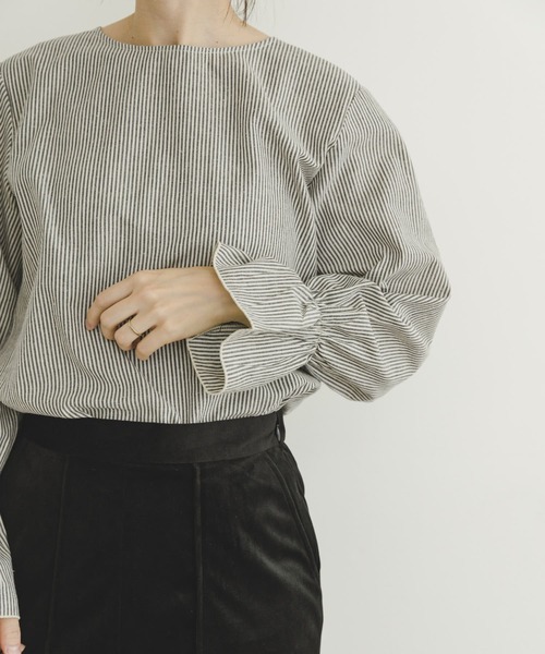 ITEMS URBANRESEARCH（アイテムズ アーバンリサーチ）の「ストライプトップス×ジャンスカセット（ジャンパースカート・レディース・ブラック/グレー・FREE）」の16枚目の写真