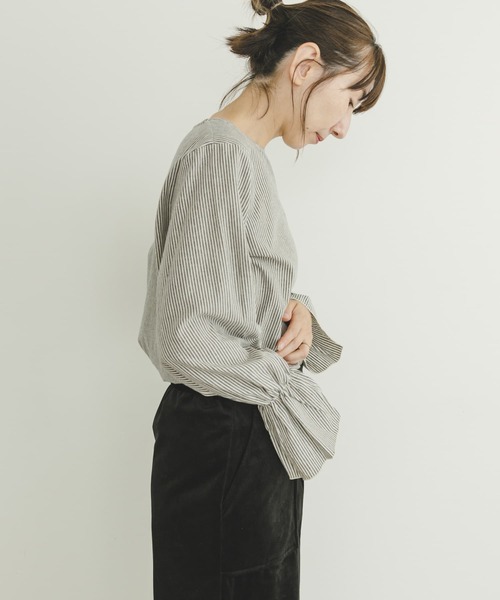 ITEMS URBANRESEARCH（アイテムズ アーバンリサーチ）の「ストライプトップス×ジャンスカセット（ジャンパースカート・レディース・ブラック/グレー・FREE）」の17枚目の写真