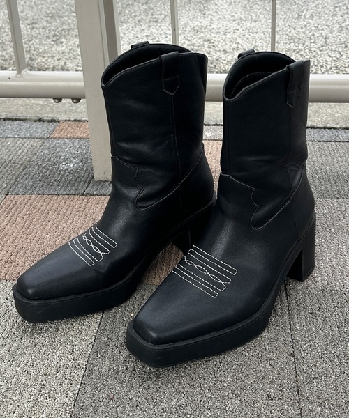 sedacle girl(セダクルガール)の「2WAYカバーウエスタンブーツ(ブーツ・レディース・ブラック/ブラウン・LARGE/MEDIUM)」の4枚目の写真