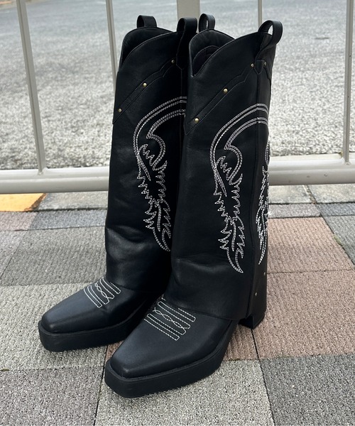 sedacle girl(セダクルガール)の「2WAYカバーウエスタンブーツ(ブーツ・レディース・ブラック/ブラウン・LARGE/MEDIUM)」の5枚目の写真