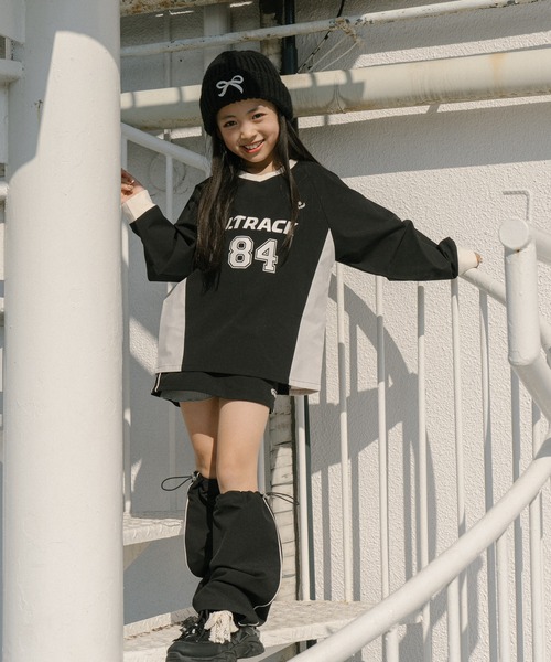 URBAN CHERRY(アーバンチェリー)の「【U.TRACK】ドロストコードレッグウォーマー(レッグウォーマー・キッズ・グレー/アイボリー/ブラック・FREE)」の7枚目の写真