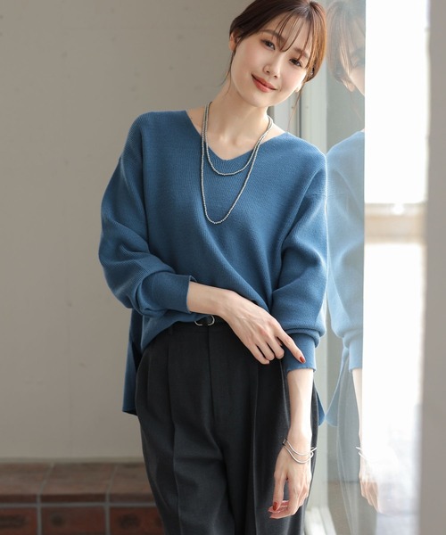 セール】メルティアゼVネックプルオーバー/992277（ニット/セーター