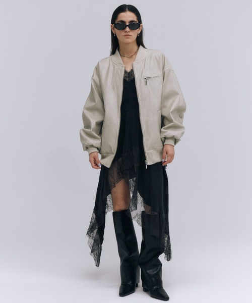 JOSE MOON（ジョゼムーン）の「ASYMMETRY LACE  CAMISOLE/アシンメトリーレースキャミソール（ワンピース・レディース・ブラック/ホワイト・FREE）」の10枚目の写真