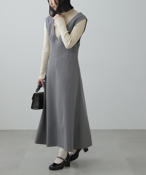 FREE'S MART（フリーズマート）の「◆配色ステッチジャンスカ（ジャンパースカート・レディース・ベージュ/ブラック/グレー・SMALL/MEDIUM）」の20枚目の写真