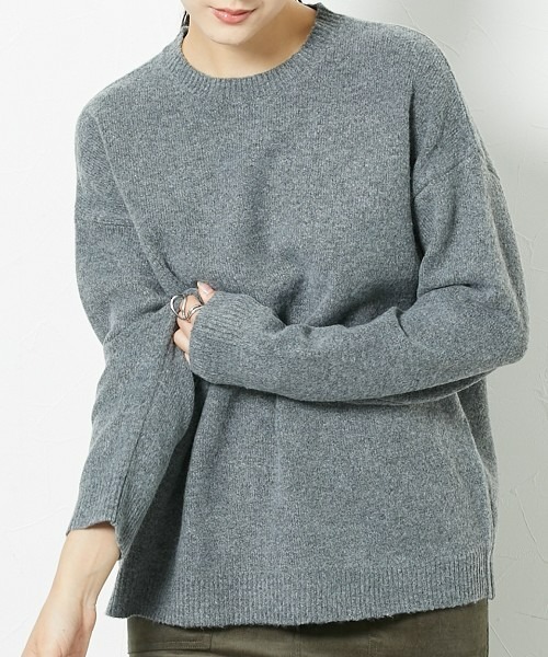 ニット セーター トールサイズ レディース 高身長 ボリュームシルエットミックス プルオーバー 冬  制服 オフィス 産前 産後 M/L ニッセン nissen セール】高身長 ボリュームシルエットミックスニットプル