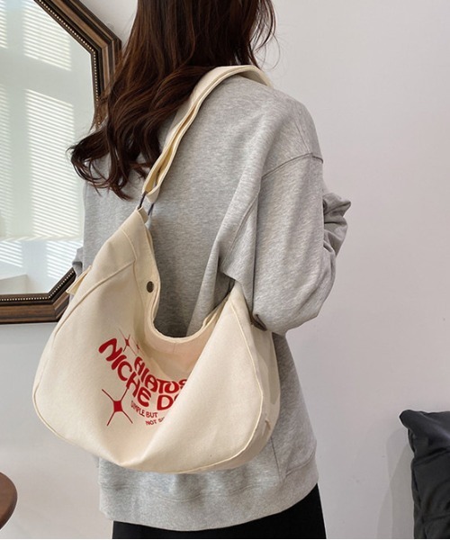 FREE STYLISTS(フリー スタイリスト)の「アウトポケットBAG ユニセックス ビッグキャンバスショルダーバッグ(ショルダーバッグ・レディース・オフホワイト・FREE)」の5枚目の写真