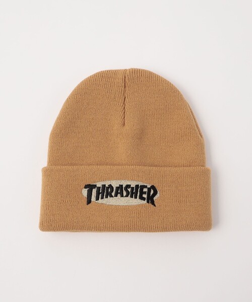 THRASHER(スラッシャー)の「【別注】<THRASHER>ビーニー / ニット帽 / キッズ(ニットキャップ/ビーニー・キッズ・オリーブ/ネイビー/マスタード・FREE)」の3枚目の写真