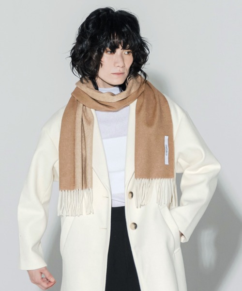 cumaco】カシミヤ ウール マフラー 無地/チェック レディース 女性