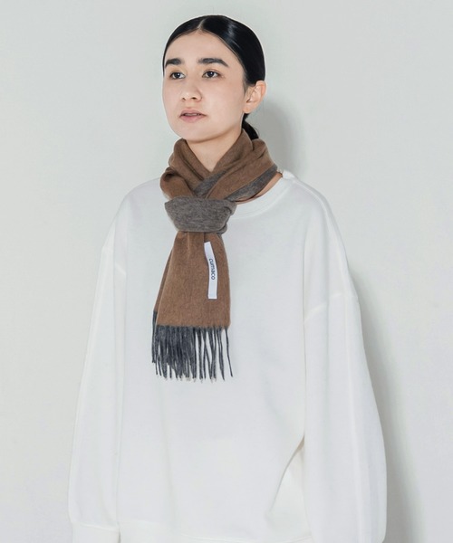 cumaco】カシミヤ ウール マフラー 無地/チェック レディース 女性