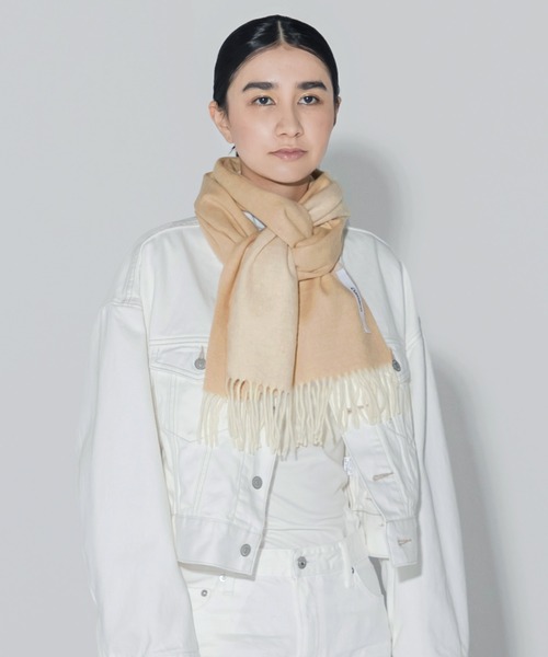 cumaco】カシミヤ ウール マフラー 無地/チェック レディース 女性