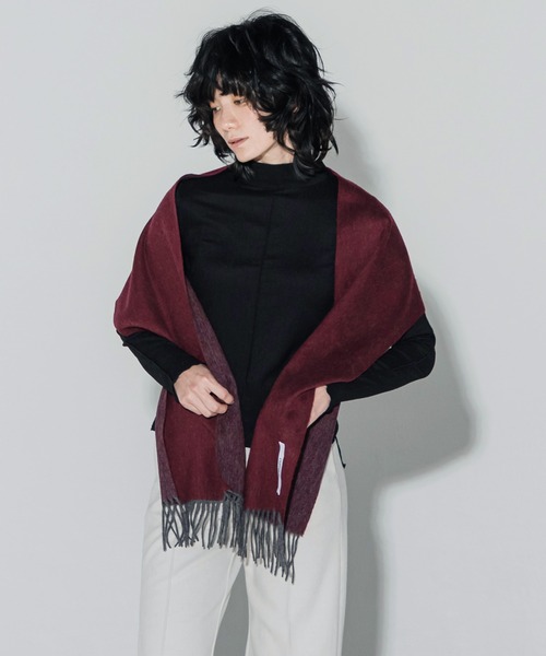 cumaco】カシミヤ ウール マフラー 無地/チェック レディース 女性