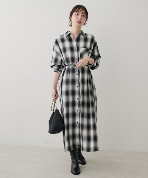 新品】Blanc Natureワンピース（ベルト付き）