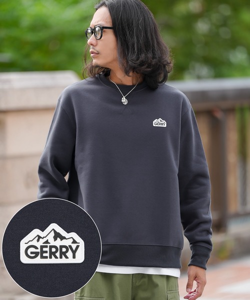 GERRY（ジェリー）の「【GERRY】別注 ワンポイント 刺しゅう 裏起毛 トレーナー（スウェット・メンズ・杢グレー/ブルーグレー/ネイビー/ブラック/ブラック系/ブルー系/グレー系/ネイビー系・MEDIUM/LARGE/X-LARGE）」の7枚目の写真