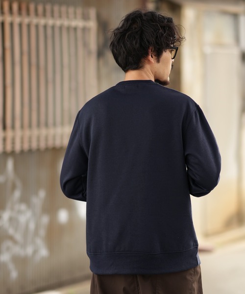 GERRY（ジェリー）の「【GERRY】別注 ワンポイント 刺しゅう 裏起毛 トレーナー（スウェット・メンズ・杢グレー/ブルーグレー/ネイビー/ブラック/ブラック系/ブルー系/グレー系/ネイビー系・MEDIUM/LARGE/X-LARGE）」の12枚目の写真