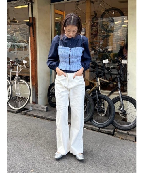 titivate（ティティベイト）の「ワイドデニムパンツ（デニムパンツ・レディース・ライトグレー/ブラウン/ライトブルー/オフホワイト/インディゴブルー・SP/S/M/MT/L）」の20枚目の写真