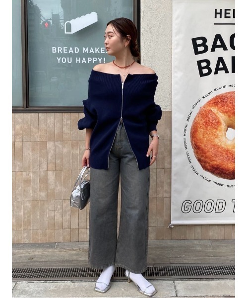 titivate（ティティベイト）の「ワイドデニムパンツ（デニムパンツ・レディース・ライトグレー/ブラウン/ライトブルー/オフホワイト/インディゴブルー・SP/S/M/MT/L）」の14枚目の写真