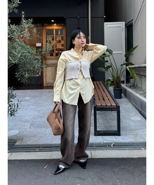 titivate（ティティベイト）の「ワイドデニムパンツ（デニムパンツ・レディース・ライトグレー/ブラウン/ライトブルー/オフホワイト/インディゴブルー・SP/S/M/MT/L）」の12枚目の写真