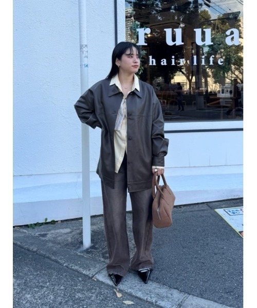 titivate（ティティベイト）の「ワイドデニムパンツ（デニムパンツ・レディース・ライトグレー/ブラウン/ライトブルー/オフホワイト/インディゴブルー・SP/S/M/MT/L）」の16枚目の写真