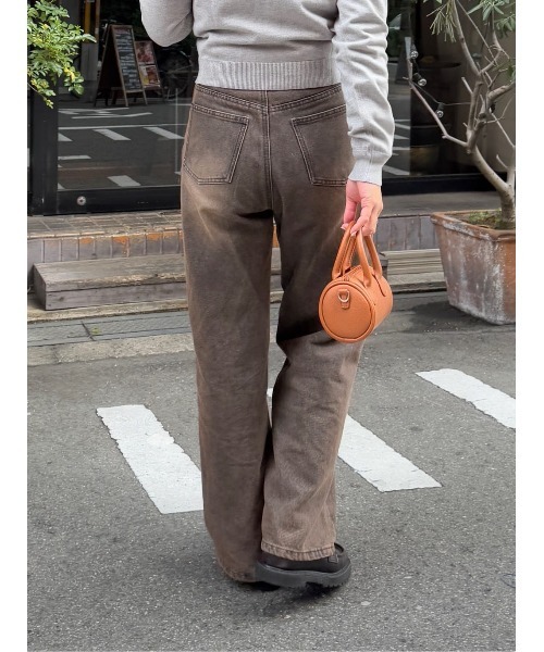 titivate（ティティベイト）の「ワイドデニムパンツ（デニムパンツ・レディース・ライトグレー/ブラウン/ライトブルー/オフホワイト/インディゴブルー・SP/S/M/MT/L）」の11枚目の写真