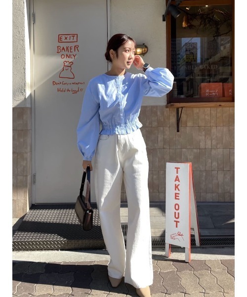 titivate（ティティベイト）の「ワイドデニムパンツ（デニムパンツ・レディース・ライトグレー/ブラウン/ライトブルー/オフホワイト/インディゴブルー・SP/S/M/MT/L）」の21枚目の写真