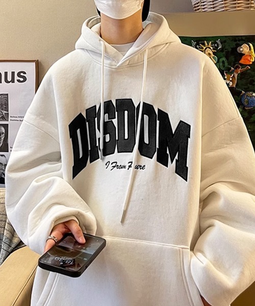 NOWLE（ノウル）の「【NOWLE】ロゴ ワッペン刺繍 裏起毛 パーカー（パーカー・メンズ・グレー/ブラック/ホワイト/ブルー・LARGE/X-LARGE/MEDIUM）」の2枚目の写真