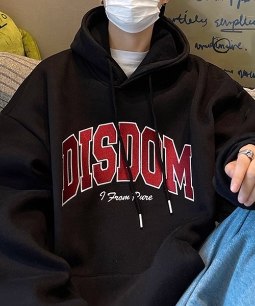 NOWLE（ノウル）の「【NOWLE】ロゴ ワッペン刺繍 裏起毛 パーカー（パーカー・メンズ・グレー/ブラック/ホワイト/ブルー・LARGE/X-LARGE/MEDIUM）」の3枚目の写真