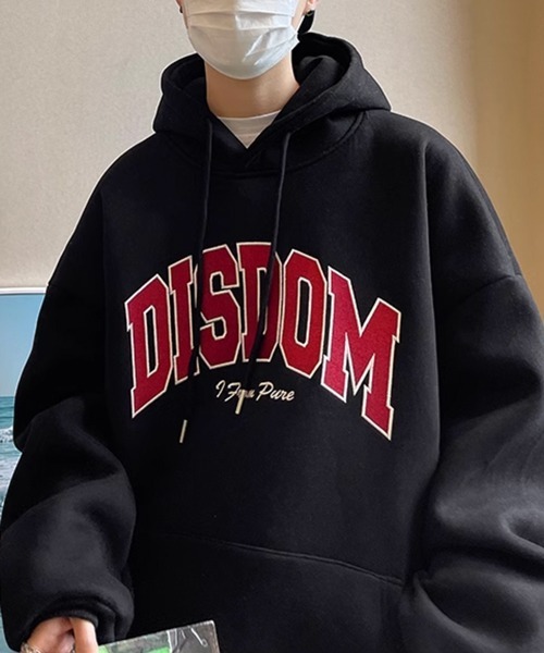 NOWLE（ノウル）の「【NOWLE】ロゴ ワッペン刺繍 裏起毛 パーカー（パーカー・メンズ・グレー/ブラック/ホワイト/ブルー・LARGE/X-LARGE/MEDIUM）」の14枚目の写真