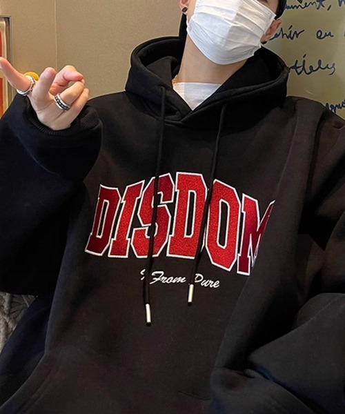 NOWLE（ノウル）の「【NOWLE】ロゴ ワッペン刺繍 裏起毛 パーカー（パーカー・メンズ・グレー/ブラック/ホワイト/ブルー・LARGE/X-LARGE/MEDIUM）」の15枚目の写真