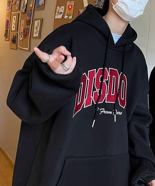 NOWLE（ノウル）の「【NOWLE】ロゴ ワッペン刺繍 裏起毛 パーカー（パーカー・メンズ・グレー/ブラック/ホワイト/ブルー・LARGE/X-LARGE/MEDIUM）」の16枚目の写真