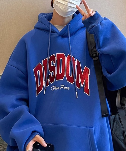 NOWLE（ノウル）の「【NOWLE】ロゴ ワッペン刺繍 裏起毛 パーカー（パーカー・メンズ・グレー/ブラック/ホワイト/ブルー・LARGE/X-LARGE/MEDIUM）」の20枚目の写真