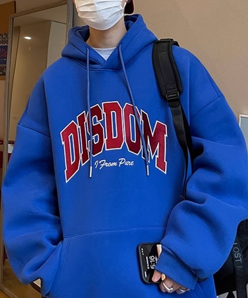 NOWLE（ノウル）の「【NOWLE】ロゴ ワッペン刺繍 裏起毛 パーカー（パーカー・メンズ・グレー/ブラック/ホワイト/ブルー・LARGE/X-LARGE/MEDIUM）」の21枚目の写真