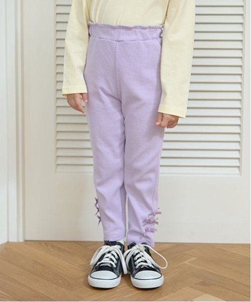 Lycee mine(リセマイン)の「【ともパン】リボンリボンストレートパンツ(その他パンツ・キッズ・ブラック/クリーム/マルチ/アイボリー/サックスブルー/ラベンダー/ミント/ピンク・140cm/130cm/100cm/110cm/120cm)」の6枚目の写真