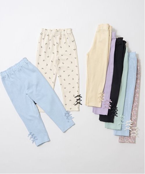 Lycee mine(リセマイン)の「【ともパン】リボンリボンストレートパンツ(その他パンツ・キッズ・ブラック/クリーム/マルチ/アイボリー/サックスブルー/ラベンダー/ミント/ピンク・140cm/130cm/100cm/110cm/120cm)」の9枚目の写真