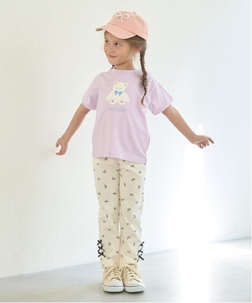 Lycee mine(リセマイン)の「【ともパン】リボンリボンストレートパンツ(その他パンツ・キッズ・ブラック/クリーム/マルチ/アイボリー/サックスブルー/ラベンダー/ミント/ピンク・140cm/130cm/100cm/110cm/120cm)」の15枚目の写真