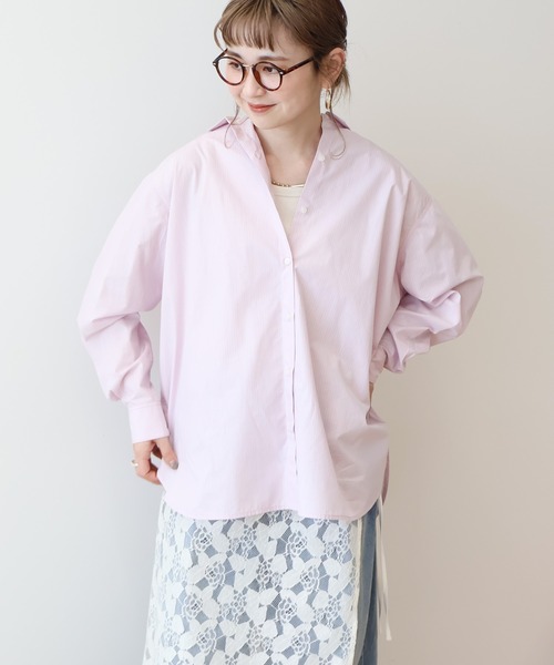 AMERICAN HOLIC(アメリカンホリック)の「イージーケアブロードシャツ(シャツ/ブラウス・レディース・グリーン系その他3/ピンク系その他/サックスブルー/オフホワイト/イエロー系その他2/ブルー系その他7・L/M)」の6枚目の写真