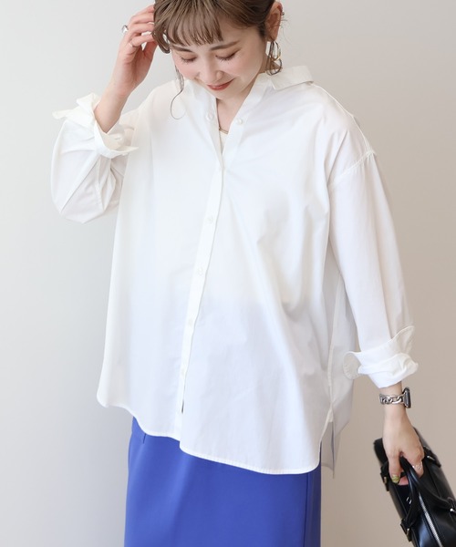 AMERICAN HOLIC(アメリカンホリック)の「イージーケアブロードシャツ(シャツ/ブラウス・レディース・グリーン系その他3/ピンク系その他/サックスブルー/オフホワイト/イエロー系その他2/ブルー系その他7・L/M)」の2枚目の写真