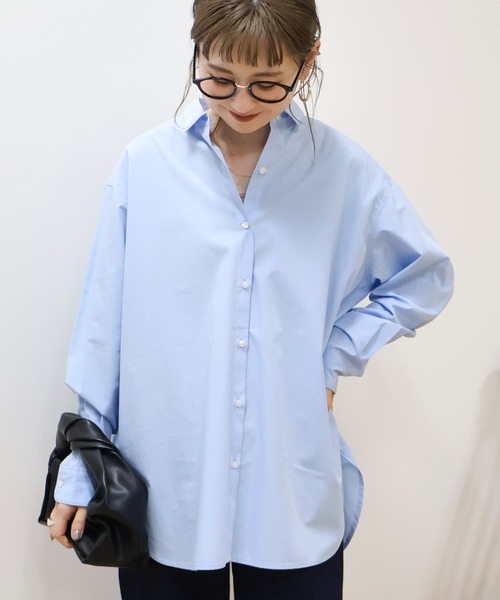 AMERICAN HOLIC(アメリカンホリック)の「イージーケアブロードシャツ(シャツ/ブラウス・レディース・グリーン系その他3/ピンク系その他/サックスブルー/オフホワイト/イエロー系その他2/ブルー系その他7・L/M)」の1枚目の写真