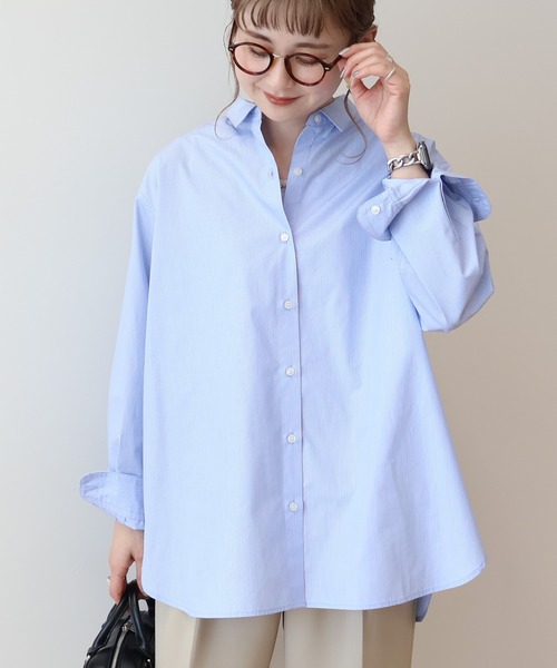 AMERICAN HOLIC(アメリカンホリック)の「イージーケアブロードシャツ(シャツ/ブラウス・レディース・グリーン系その他3/ピンク系その他/サックスブルー/オフホワイト/イエロー系その他2/ブルー系その他7・L/M)」の4枚目の写真