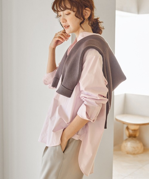 AMERICAN HOLIC(アメリカンホリック)の「イージーケアブロードシャツ(シャツ/ブラウス・レディース・グリーン系その他3/ピンク系その他/サックスブルー/オフホワイト/イエロー系その他2/ブルー系その他7・L/M)」の7枚目の写真